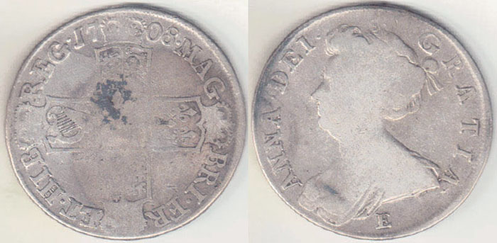 1708 E Great Britain silver Half Crown A003862